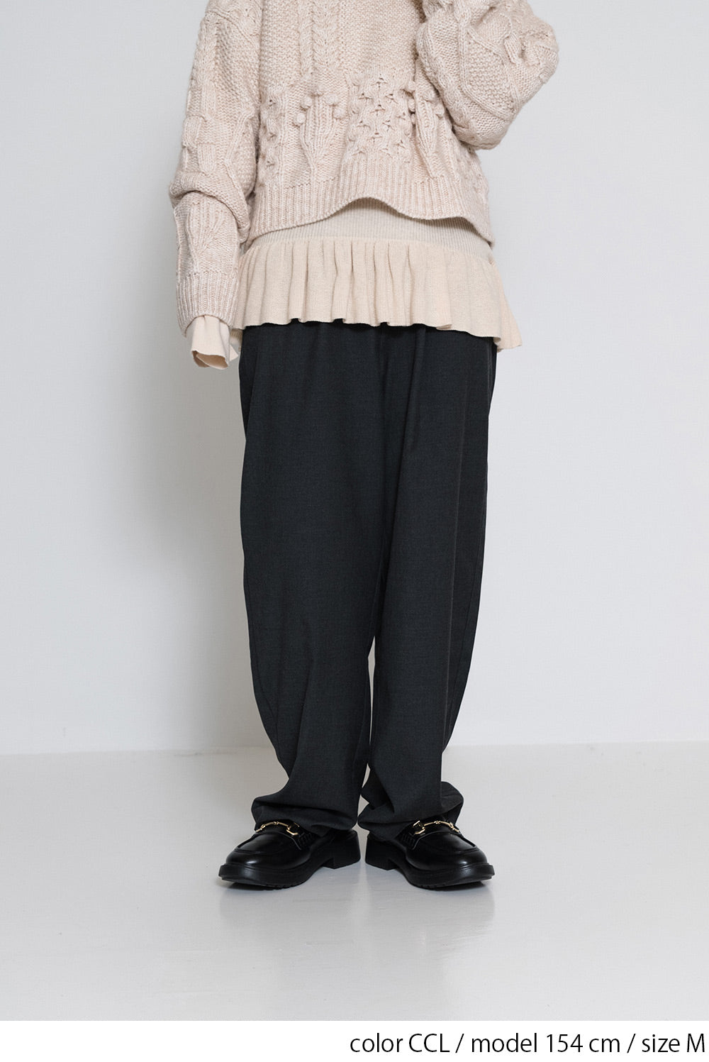 ≪SALE≫ハイウエストにもなる2WAYタックパンツ