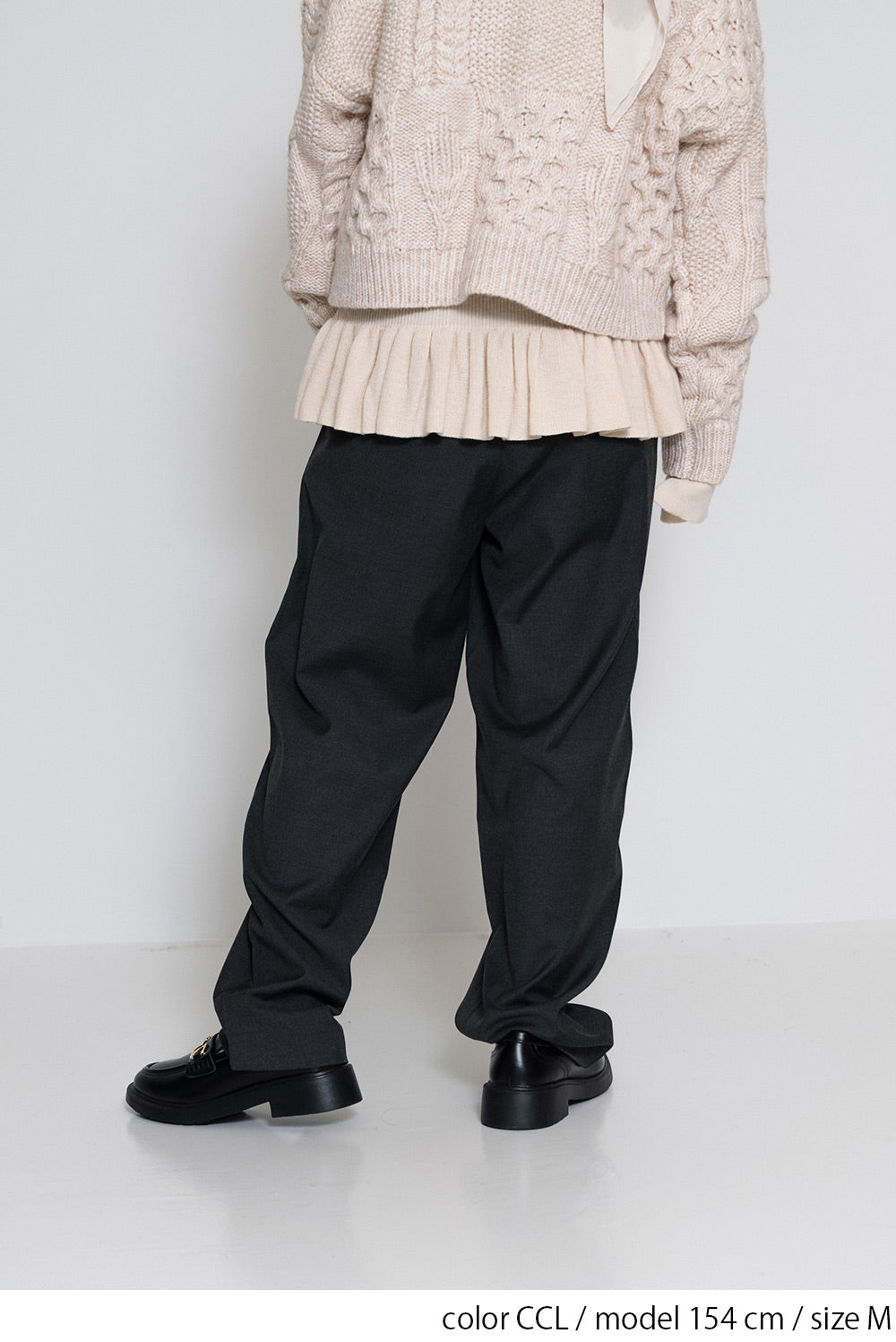 ≪SALE≫ハイウエストにもなる2WAYタックパンツ