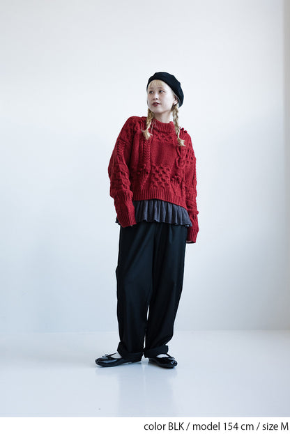 ≪SALE≫ハイウエストにもなる2WAYタックパンツ