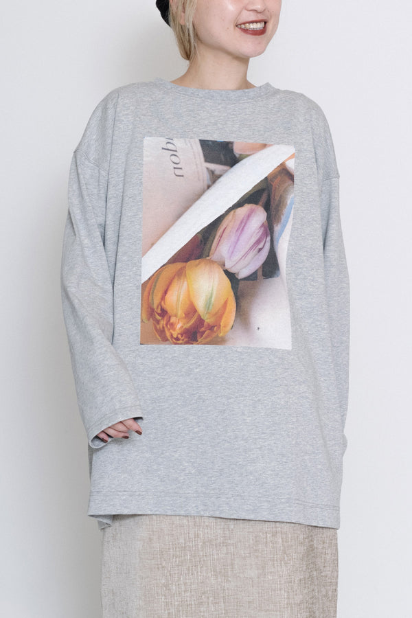 ≪SALE≫お花プリントロングTEE