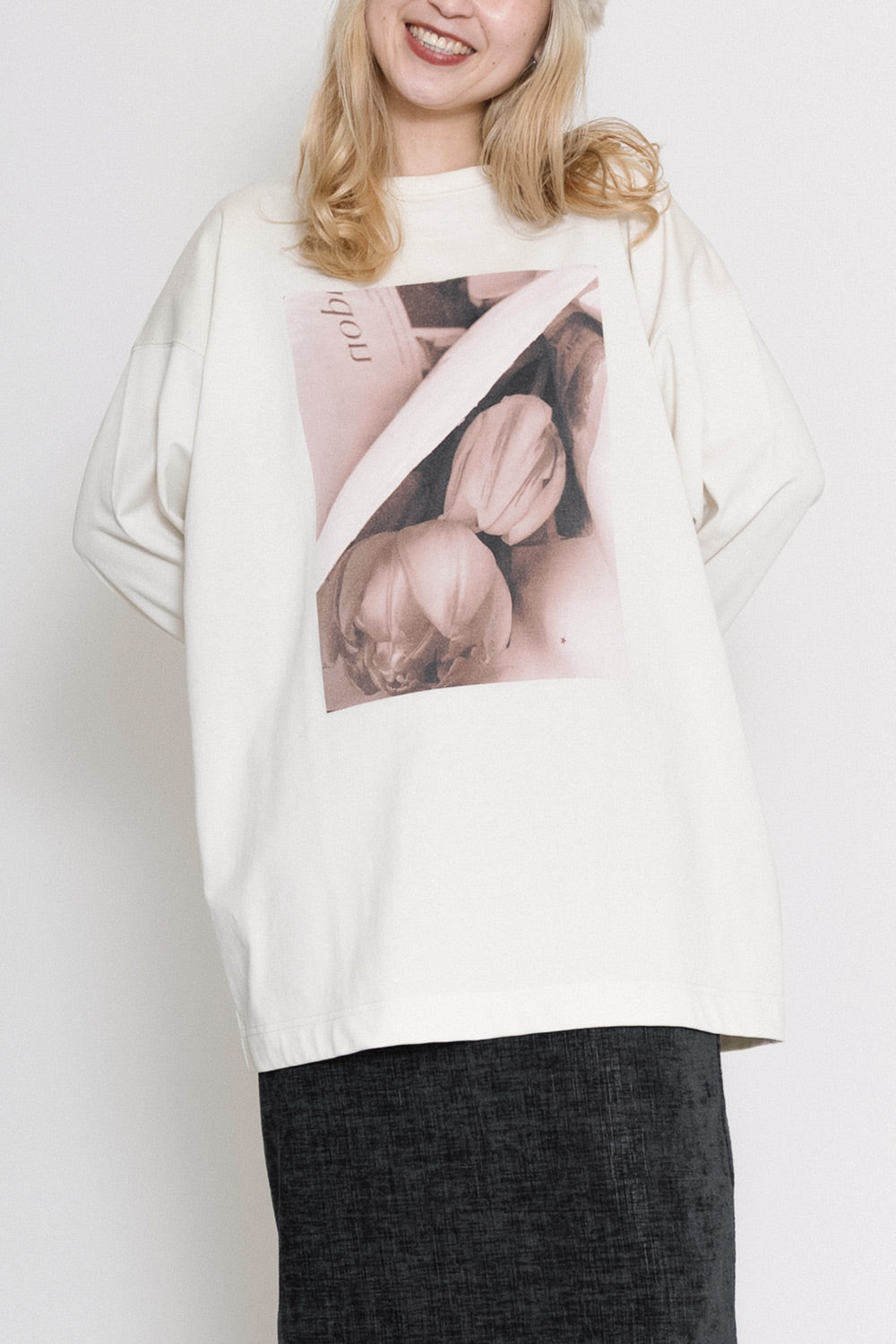 お花プリントロングTEE