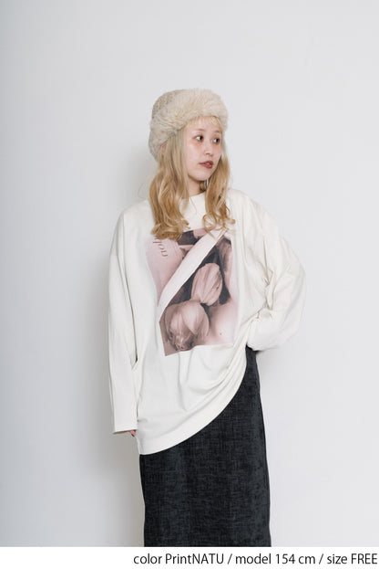 ≪SALE≫ Flower Print Long Tee