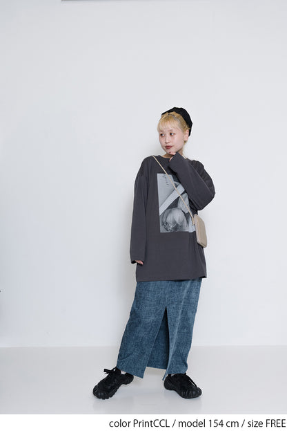 ≪SALE≫ Flower Print Long Tee