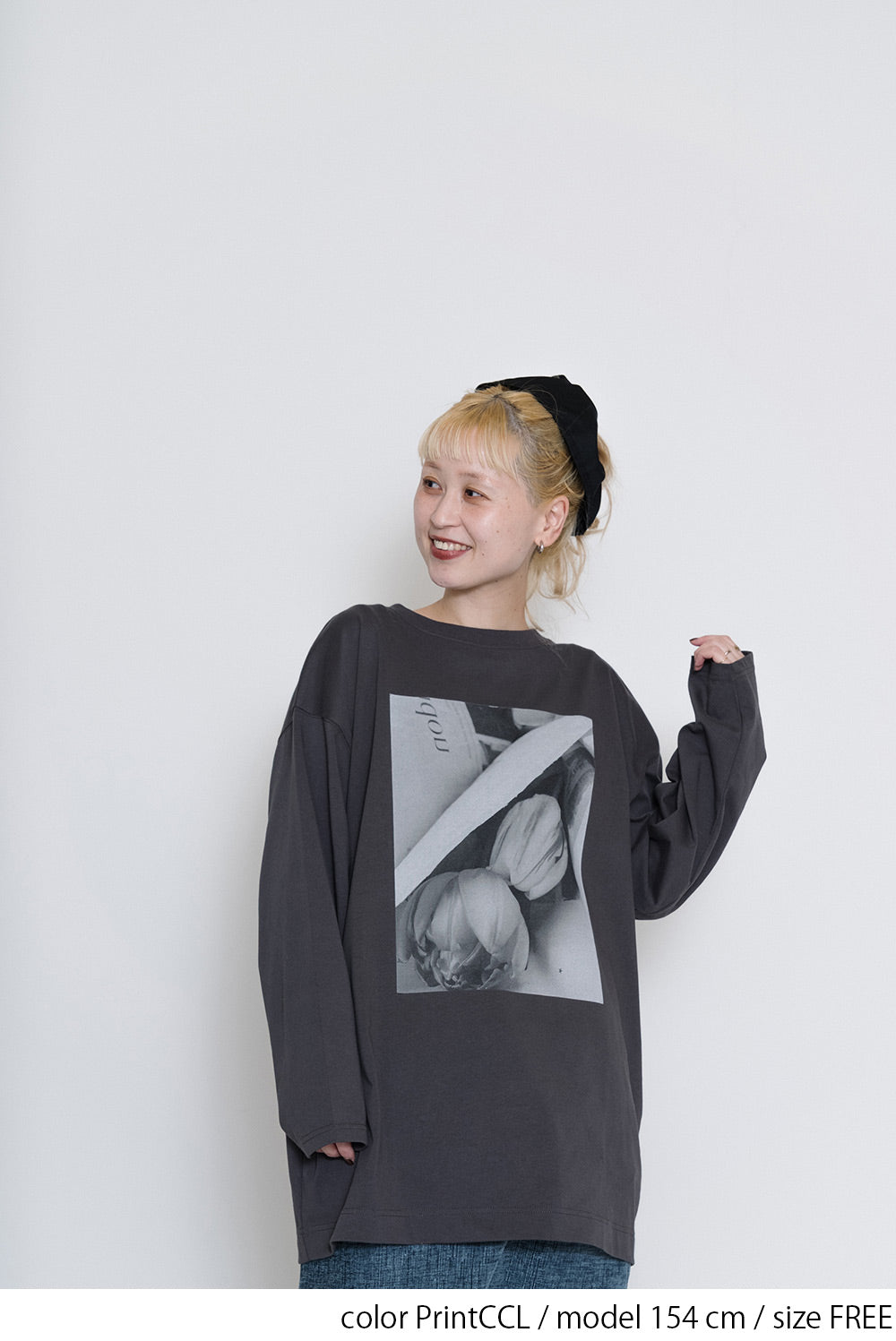 お花プリントロングTEE