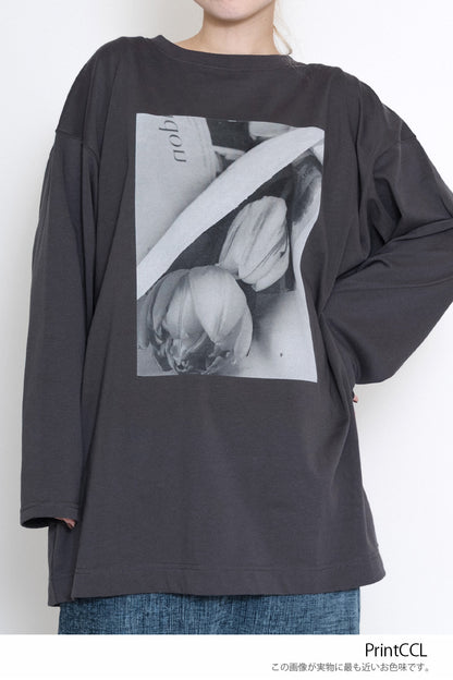 ≪SALE≫ Flower Print Long Tee