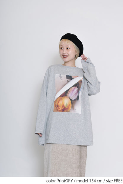 ≪SALE≫ Flower Print Long Tee