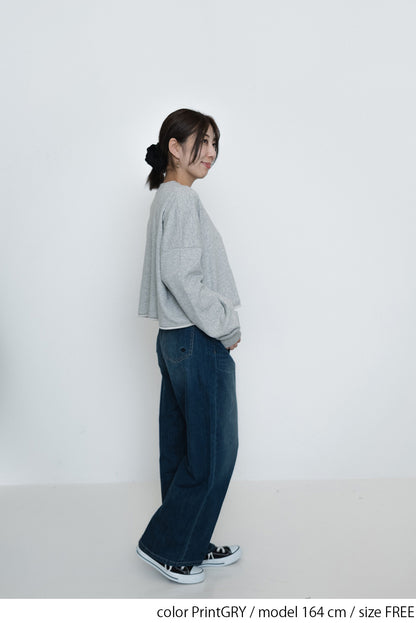 Vネックエンブレム刺繍プルオーバー