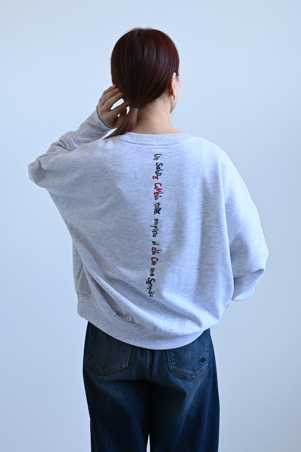 ≪SALE≫Embroidered Brushed Pullover