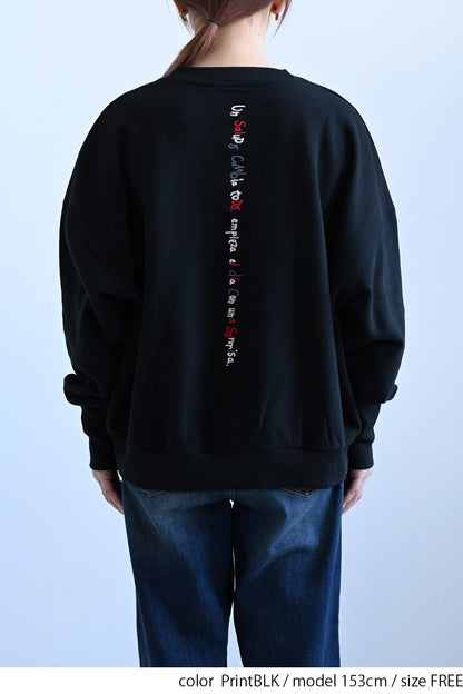 ≪SALE≫Embroidered Brushed Pullover