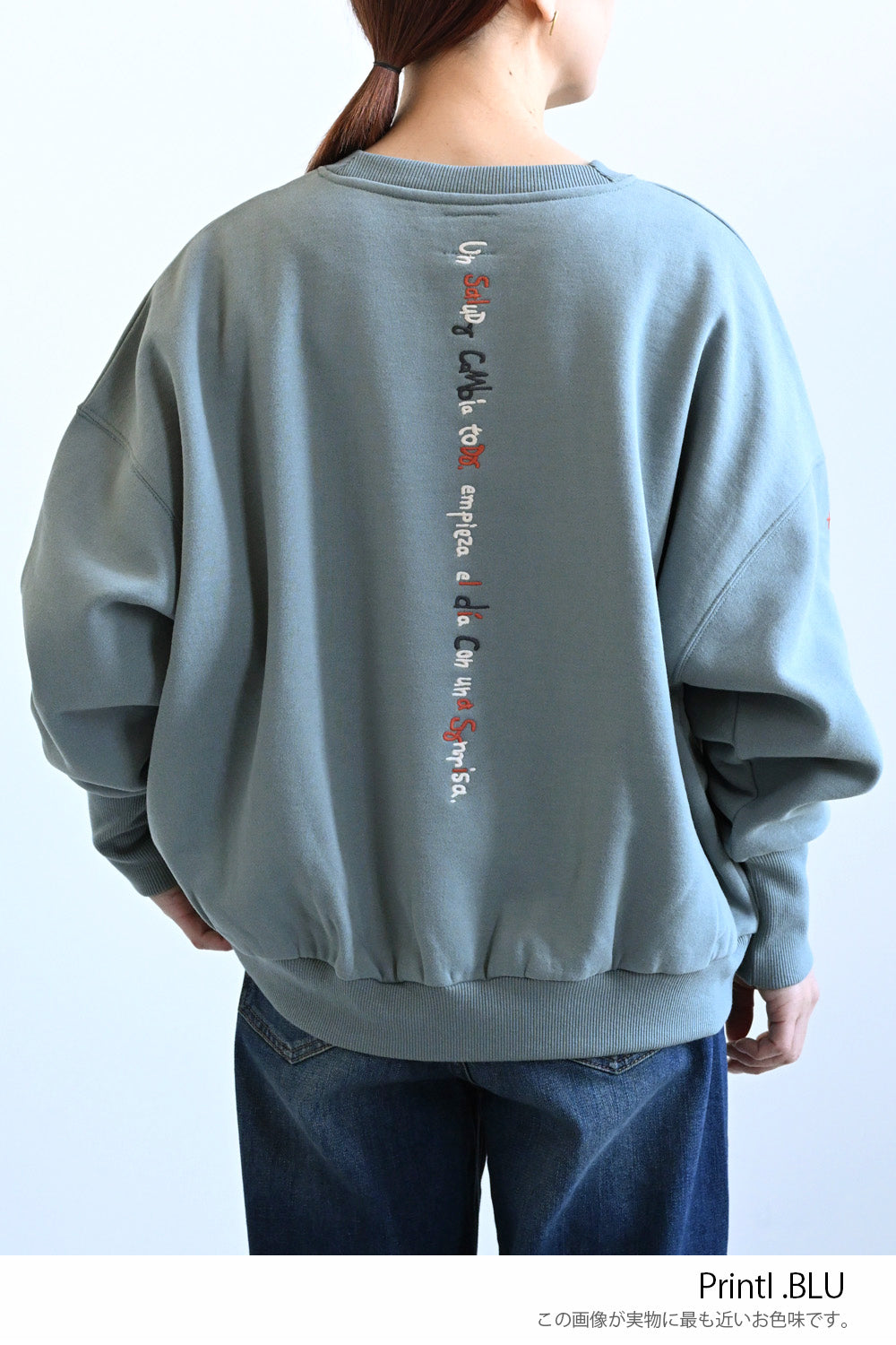 ≪SALE≫Embroidered Brushed Pullover