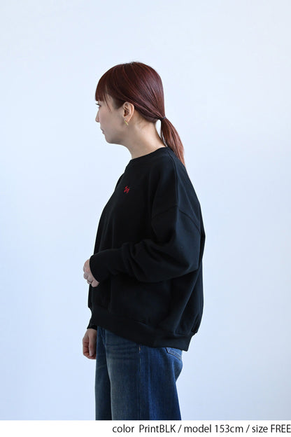 ≪SALE≫Embroidered Brushed Pullover