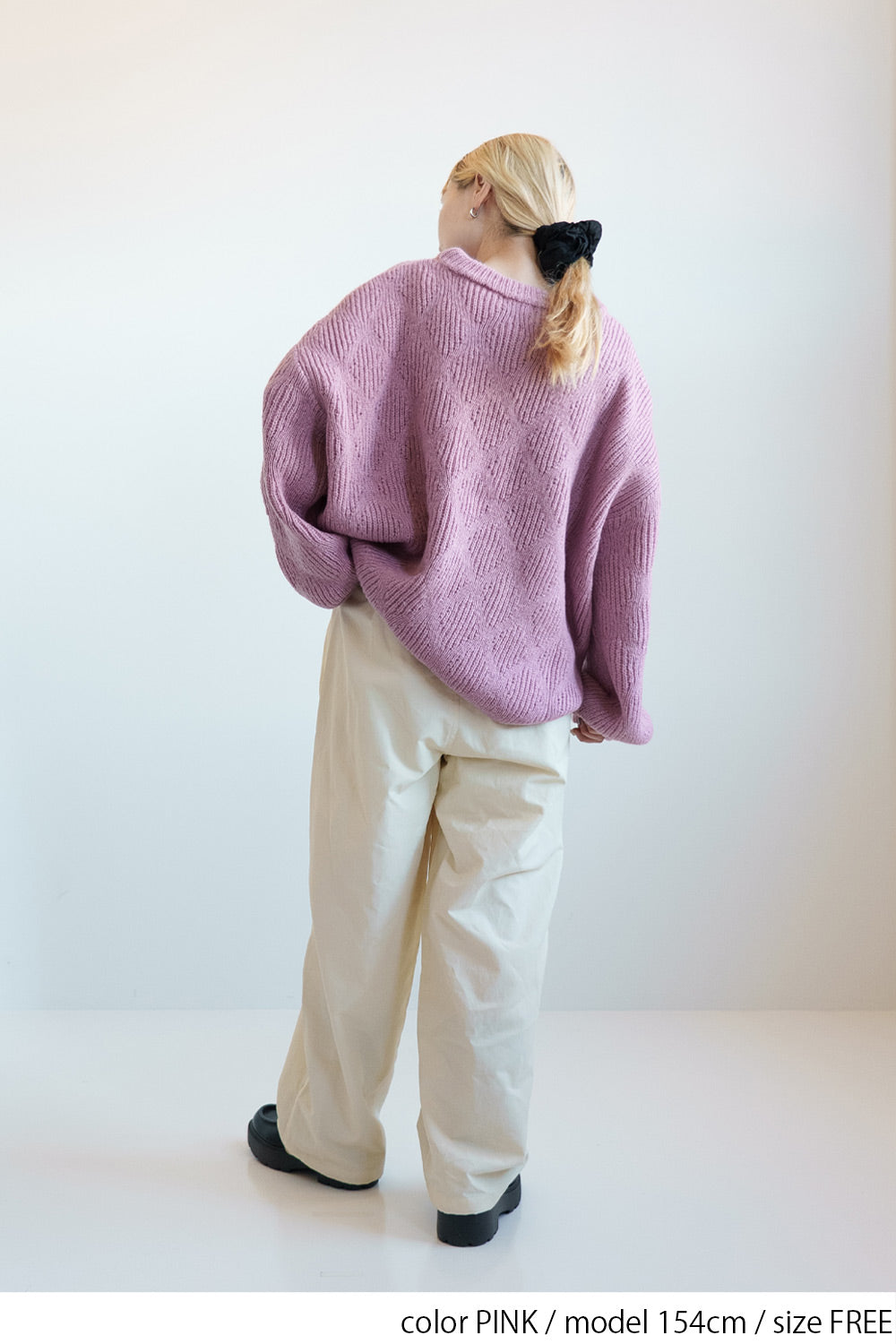 ≪SALE≫Crew Neck Textured Knit Pullover