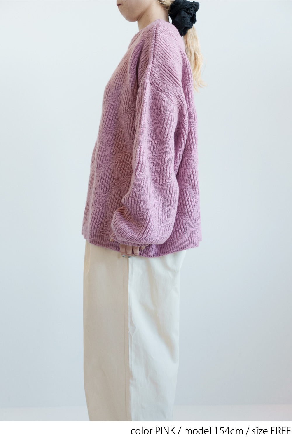 ≪SALE≫Crew Neck Textured Knit Pullover