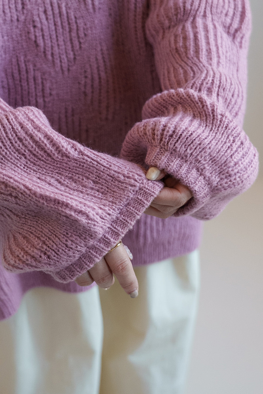 ≪SALE≫Crew Neck Textured Knit Pullover