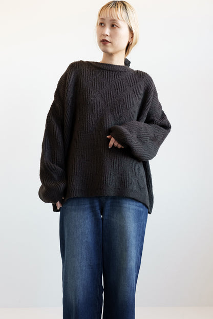≪SALE≫Crew Neck Textured Knit Pullover