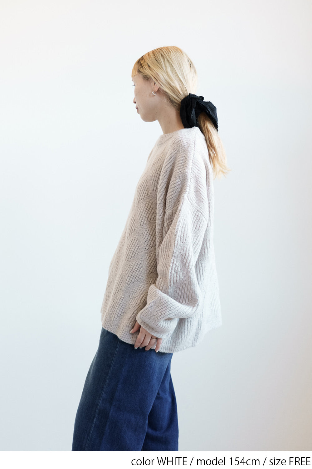 ≪SALE≫Crew Neck Textured Knit Pullover
