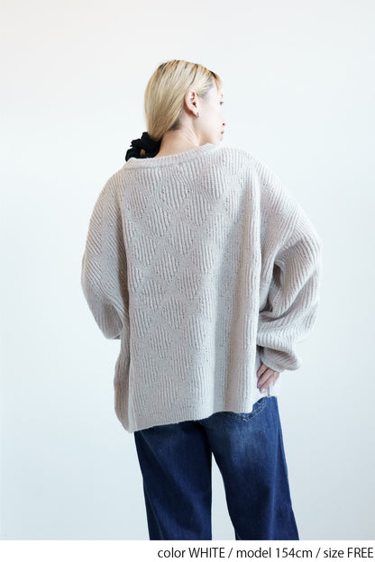 ≪SALE≫Crew Neck Textured Knit Pullover