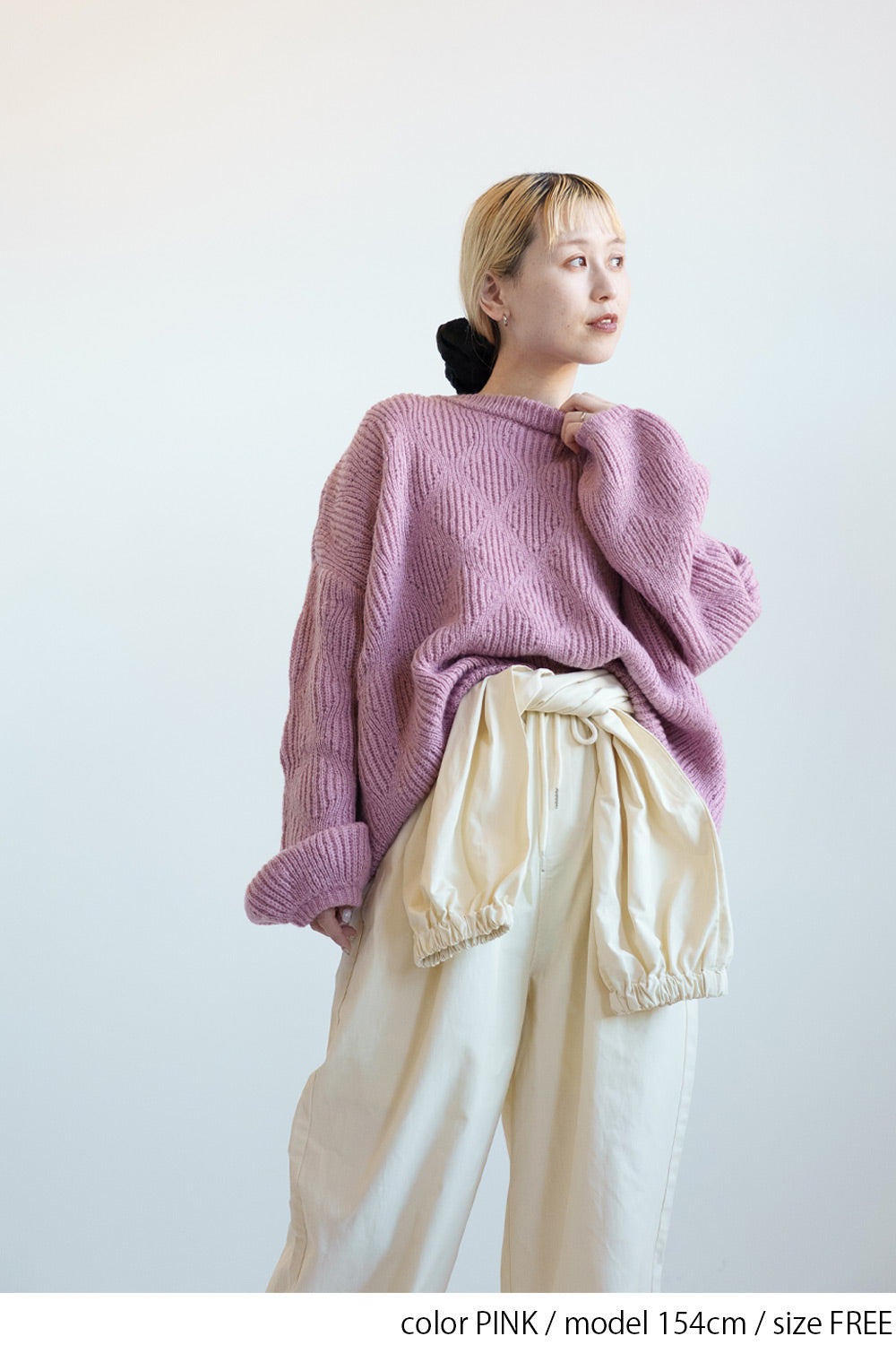 ≪SALE≫Crew Neck Textured Knit Pullover