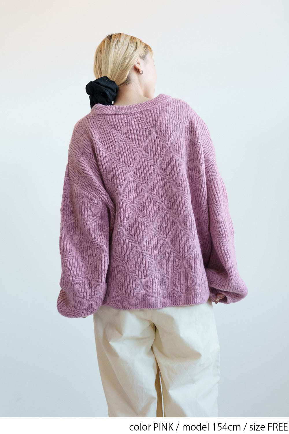≪SALE≫Crew Neck Textured Knit Pullover