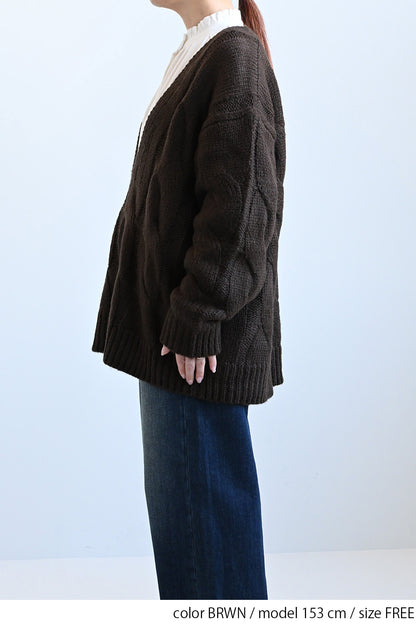 ≪SALE≫V-Neck Thick Cable Pullover