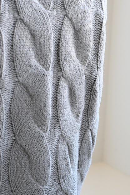 ≪SALE≫V-Neck Thick Cable Pullover