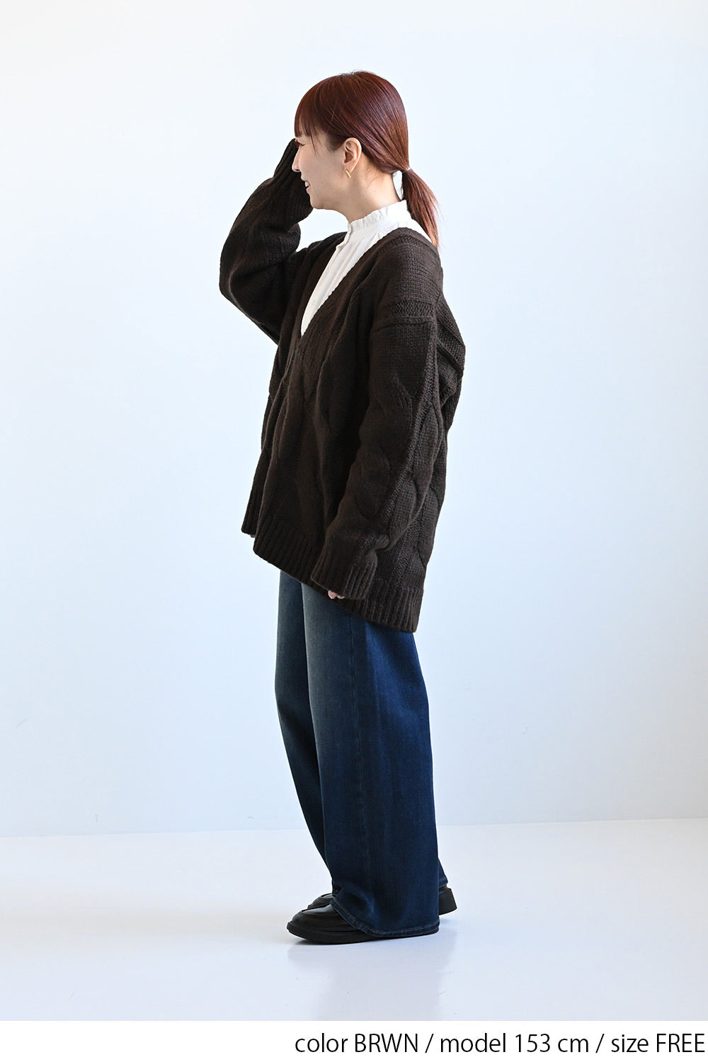 ≪SALE≫V-Neck Thick Cable Pullover