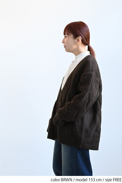 ≪SALE≫V-Neck Thick Cable Pullover