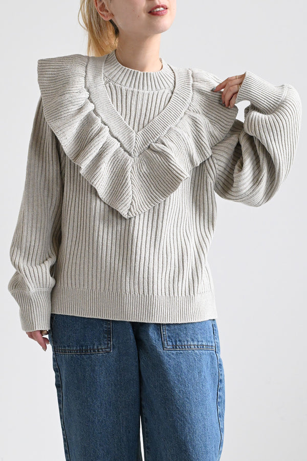 ≪SALE≫Big Ruffle Knit Pullover