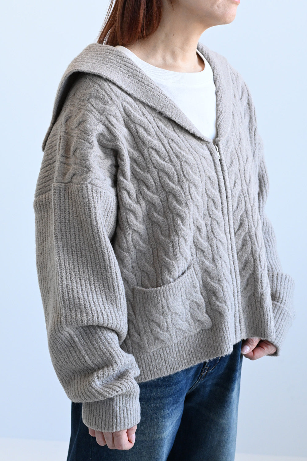 ≪SALE≫セーラーカラー前ジップカーディガン – HEART MARKET