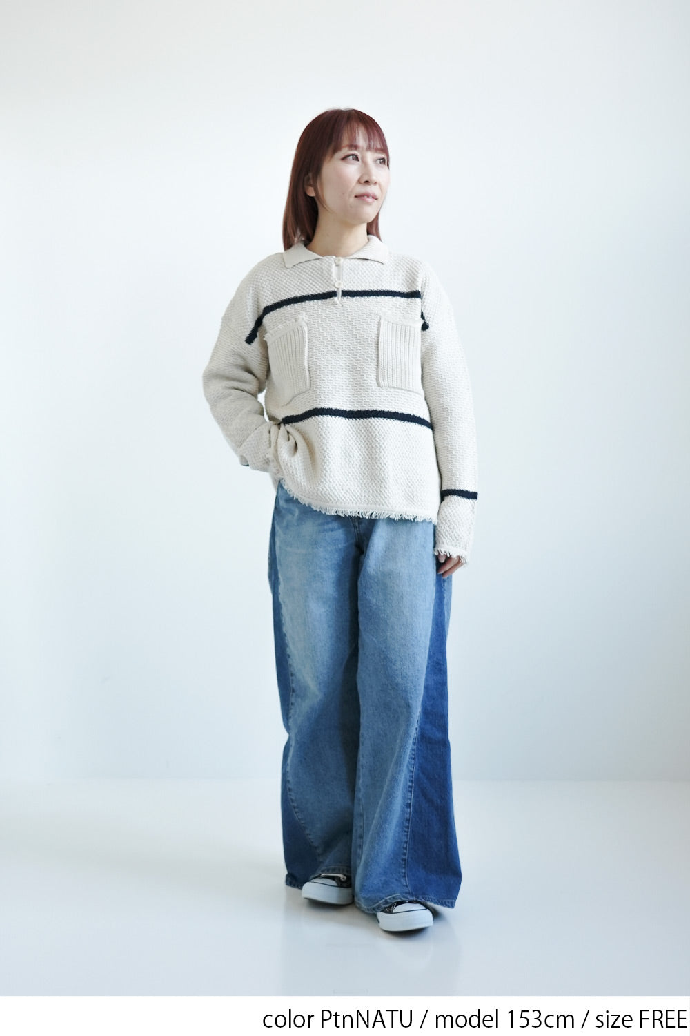 スキッパーかの子ニットプルオーバー