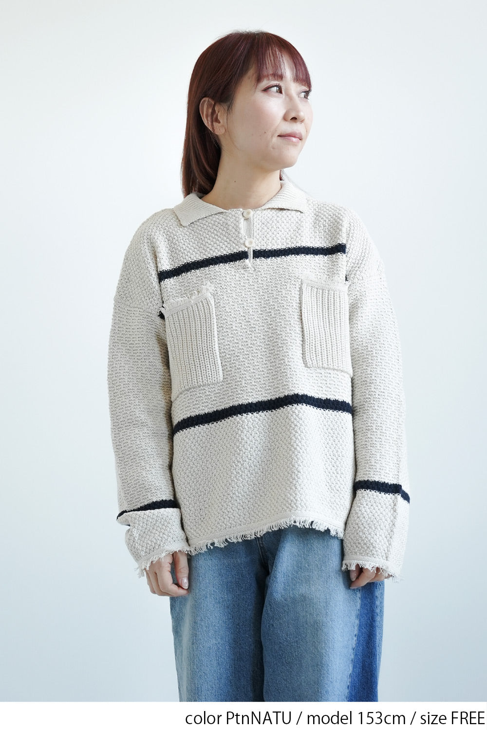 スキッパーかの子ニットプルオーバー
