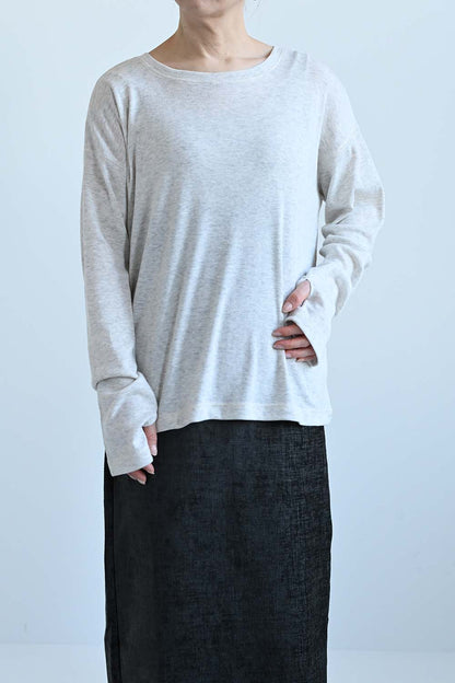 やわらかストレッチ長袖指穴Tee