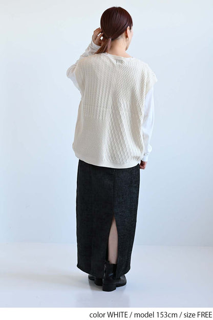 やわらかストレッチ長袖指穴Tee