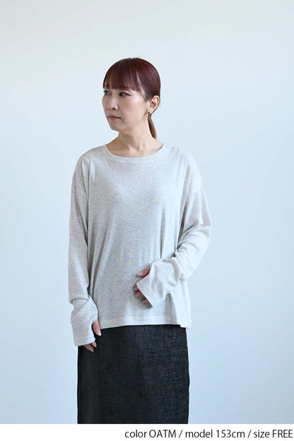 やわらかストレッチ長袖指穴Tee