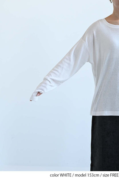 やわらかストレッチ長袖指穴Tee