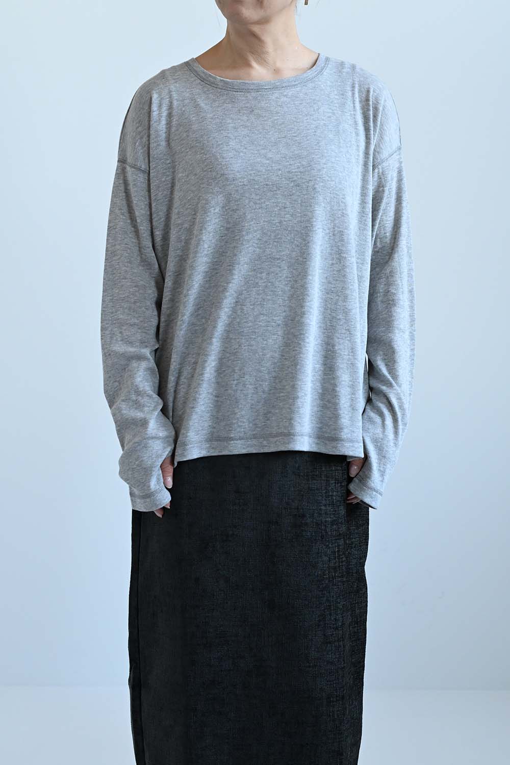 やわらかストレッチ長袖指穴Tee