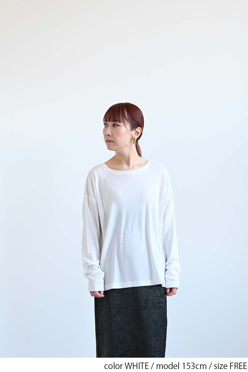 やわらかストレッチ長袖指穴Tee