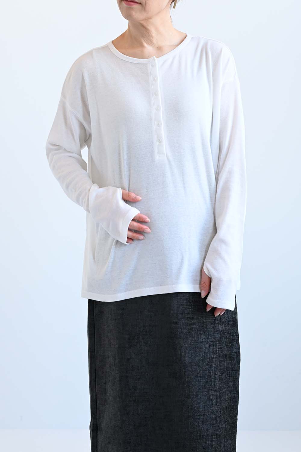 Soft Stretch 2-Way Long-Sleeve Henley