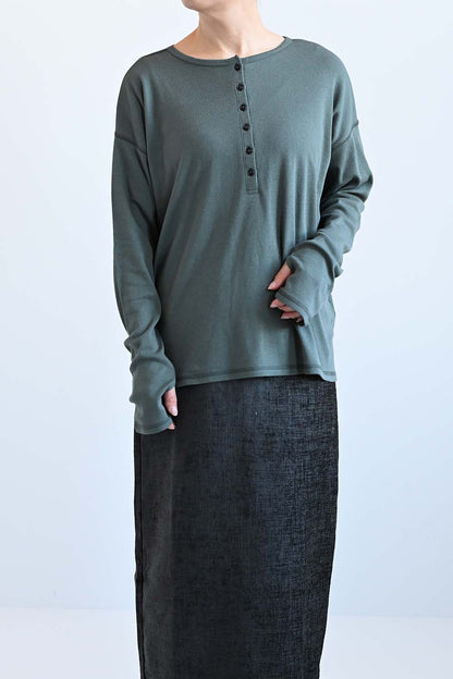 Soft Stretch 2-Way Long-Sleeve Henley