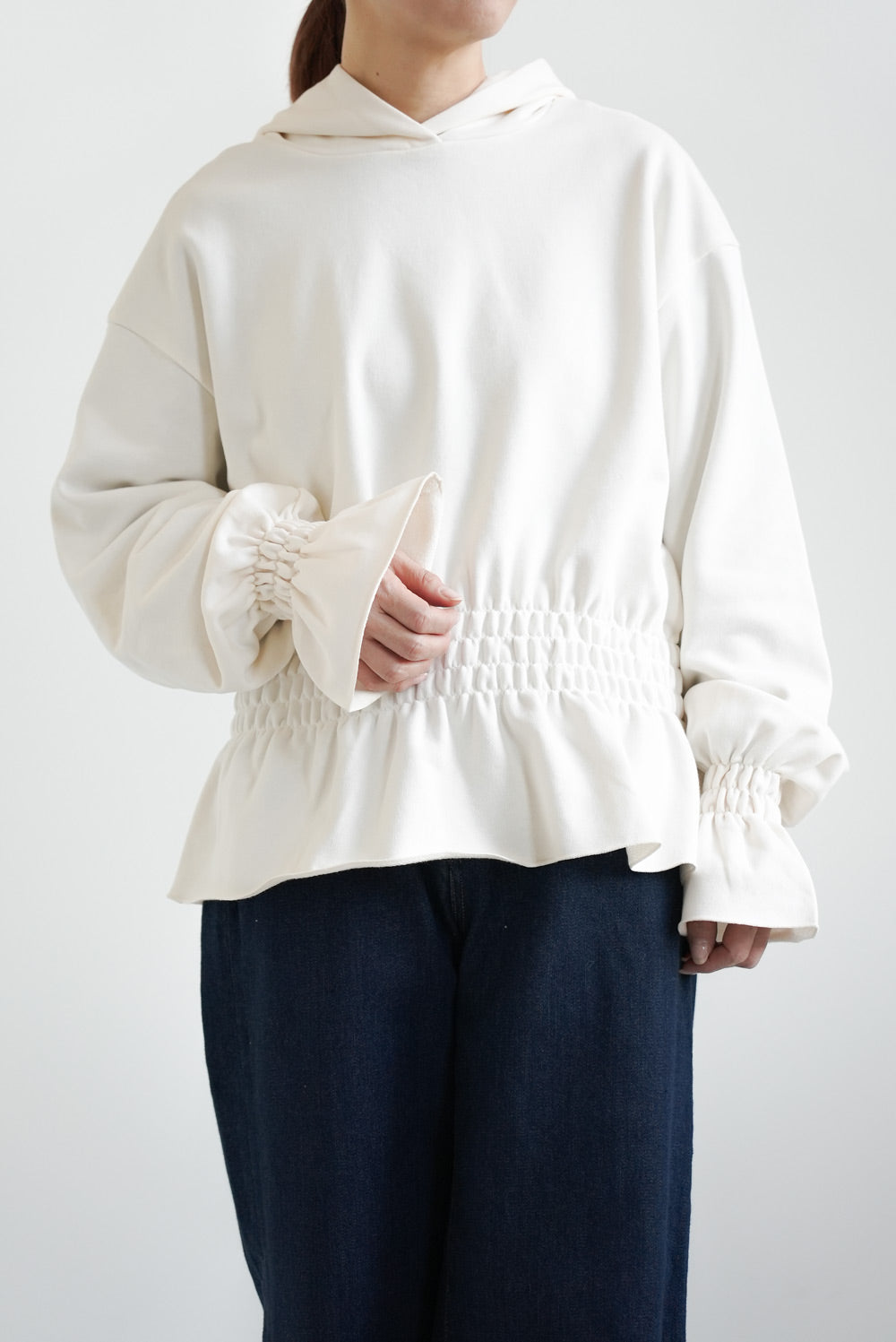 ≪SALE≫Hem & Cuff Ruffle Gathered Pullover