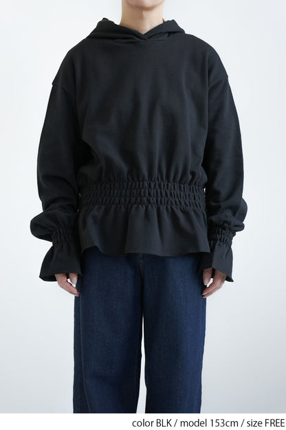 ≪SALE≫Hem & Cuff Ruffle Gathered Pullover