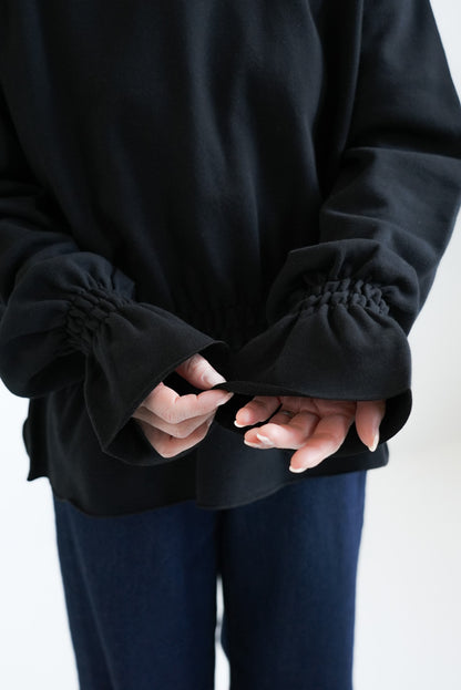 ≪SALE≫Hem & Cuff Ruffle Gathered Pullover