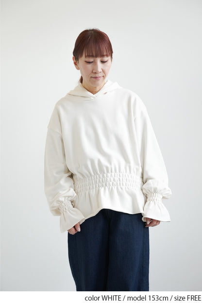 ≪SALE≫Hem & Cuff Ruffle Gathered Pullover