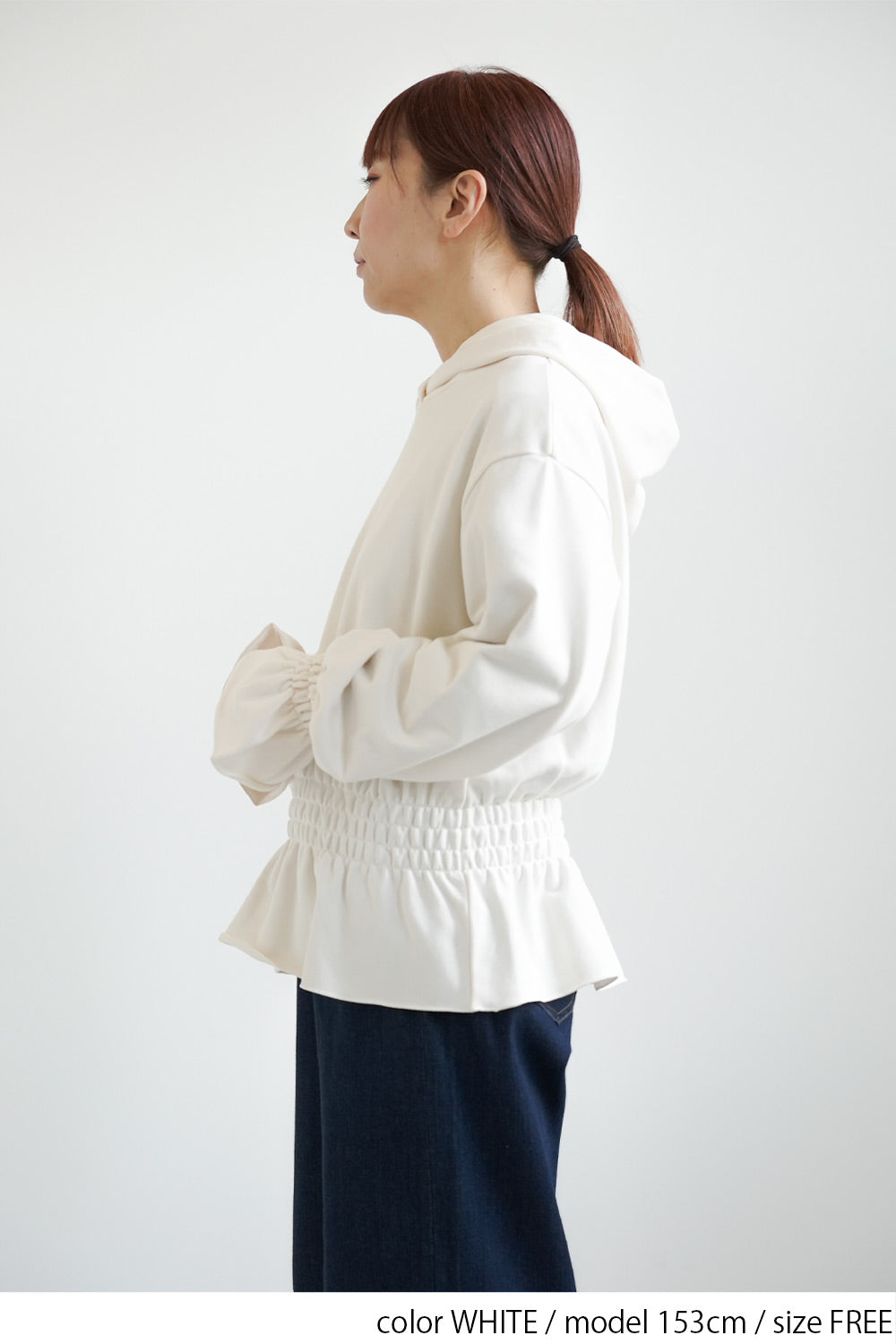 ≪SALE≫Hem & Cuff Ruffle Gathered Pullover