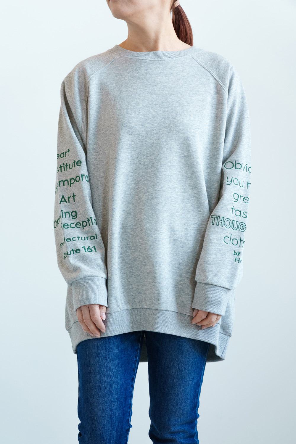 袖刺繍裏毛チュニック
