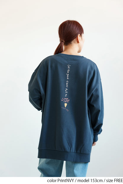 Vertical Embroidered Heart Fleece Tunic