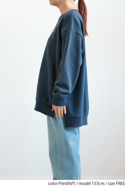 Vertical Embroidered Heart Fleece Tunic