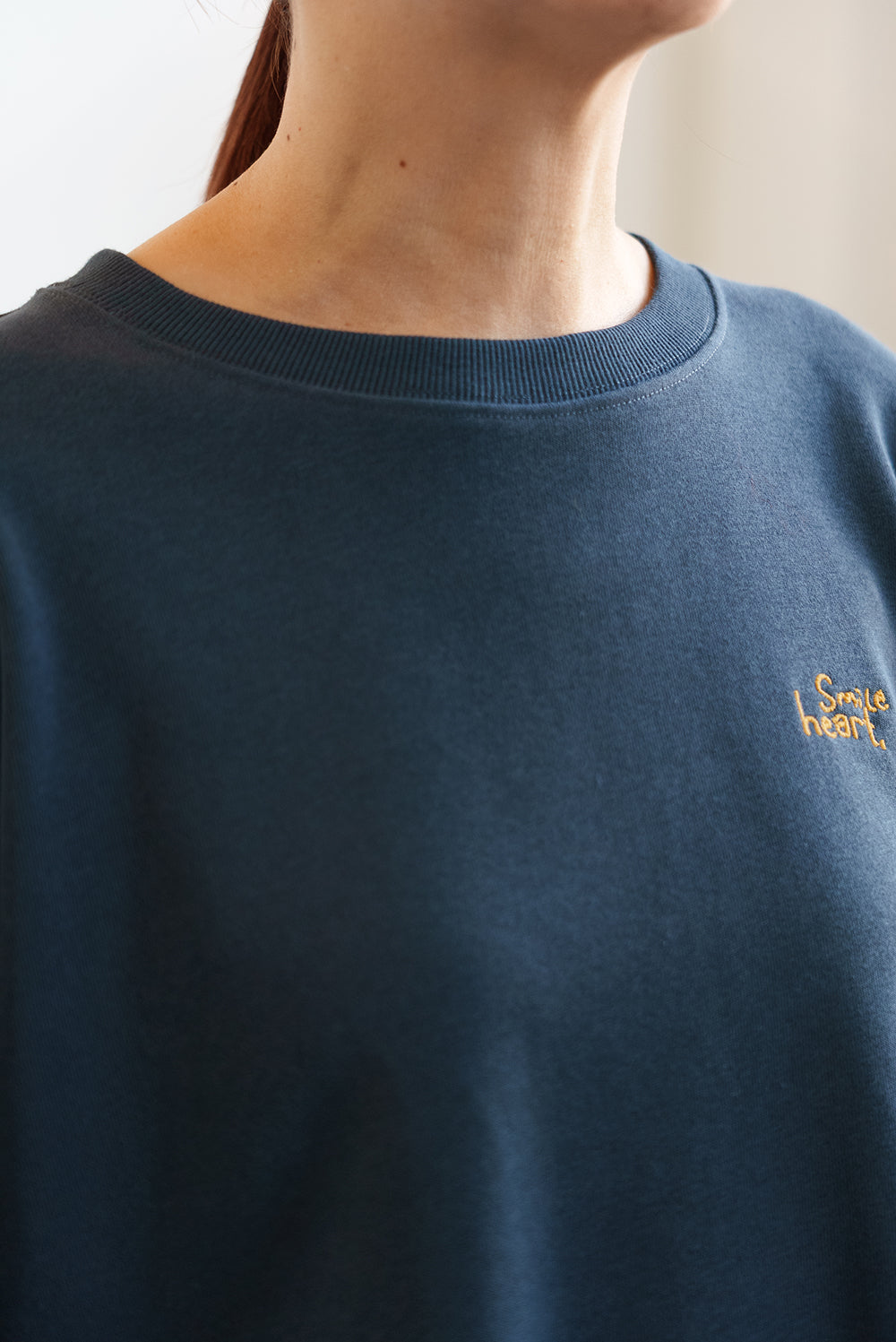 タテ刺繍ハート裏毛チュニック