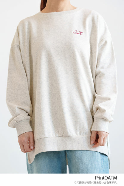 Vertical Embroidered Heart Fleece Tunic