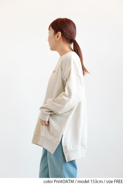 Vertical Embroidered Heart Fleece Tunic